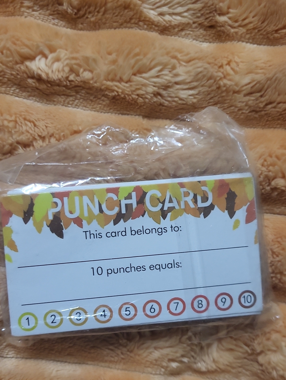 Punch Card with Autumn Leaf Accent